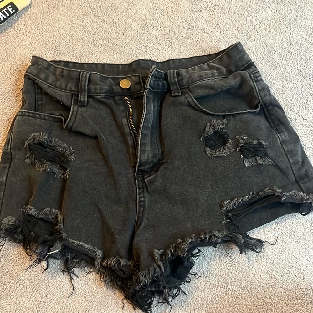 SHEIN black jeans shorts